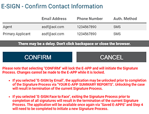 E-Sign Confirm Contact Information